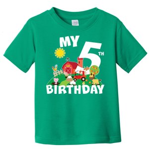 5 Year Old Farm My 5th Birthday Toddler T-Shirt