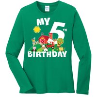 5 Year Old Farm My 5th Birthday Ladies Long Sleeve Shirt