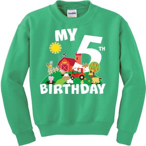 5 Year Old Farm My 5th Birthday Kids Sweatshirt