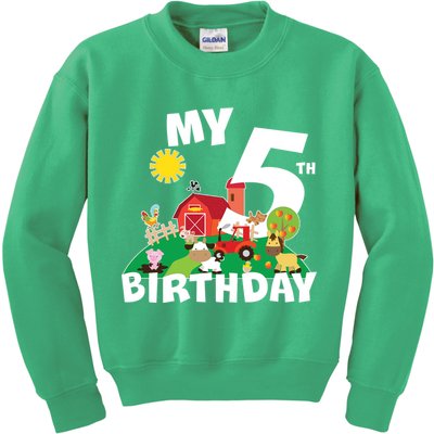 5 Year Old Farm My 5th Birthday Kids Sweatshirt