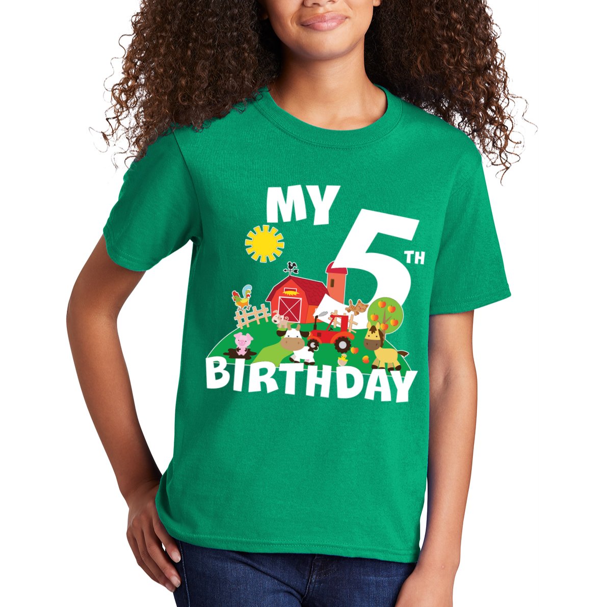5 Year Old Farm My 5th Birthday Kids T-Shirt