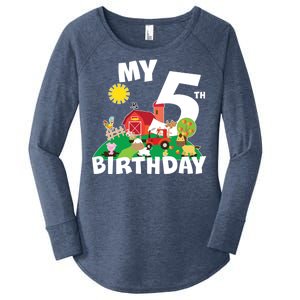 5 Year Old Farm My 5th Birthday Women's Perfect Tri Tunic Long Sleeve Shirt