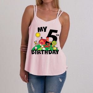 5 Year Old Farm My 5th Birthday Women's Strappy Tank