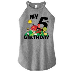 5 Year Old Farm My 5th Birthday Women's Perfect Tri Rocker Tank