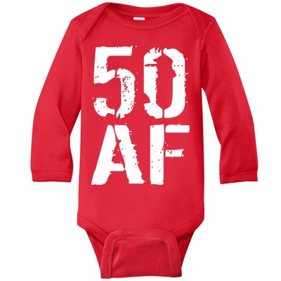 50 AF 50th Birthday Baby Long Sleeve Bodysuit