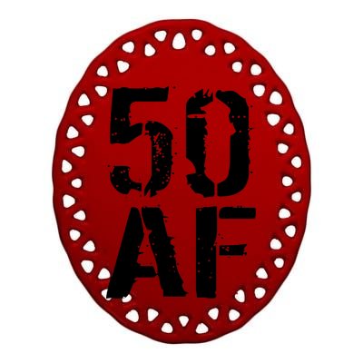 50 AF 50th Birthday Ceramic Oval Ornament