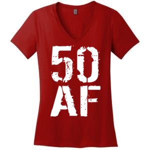 50 AF 50th Birthday Women's V-Neck T-Shirt