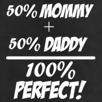 50 Mommy Plus 50 Daddy Equals 100 Percent Perfect 7 Panel Mesh Trucker Snapback Hat