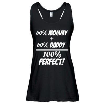 50 Mommy Plus 50 Daddy Equals 100 Percent Perfect Ladies Essential Flowy Tank