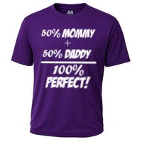 50 Mommy Plus 50 Daddy Equals 100 Percent Perfect Cooling Performance Crew T-Shirt