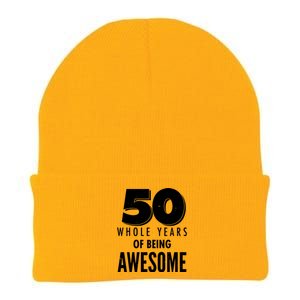 50 Whole Years Of Being Awesome Birthday Knit Cap Winter Beanie