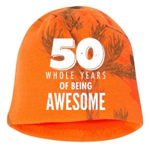 50 Whole Years Of Being Awesome Birthday Kati - Camo Knit Beanie