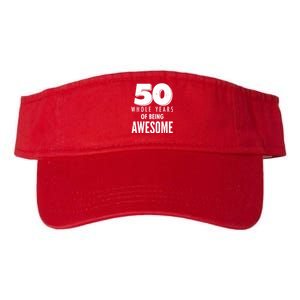 50 Whole Years Of Being Awesome Birthday Valucap Bio-Washed Visor