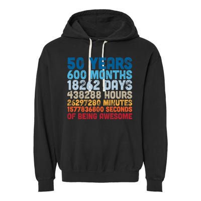 50 Years Months Days Hours Minutes Seconds Of Being Awesome Garment-Dyed Fleece Hoodie