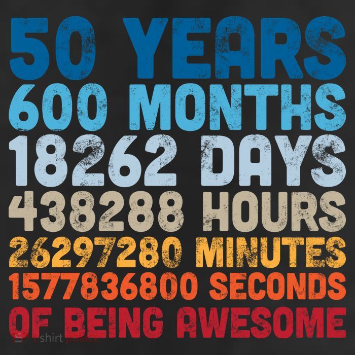 50 Years Months Days Hours Minutes Seconds Of Being Awesome 7 Panel Mesh Trucker Snapback Hat