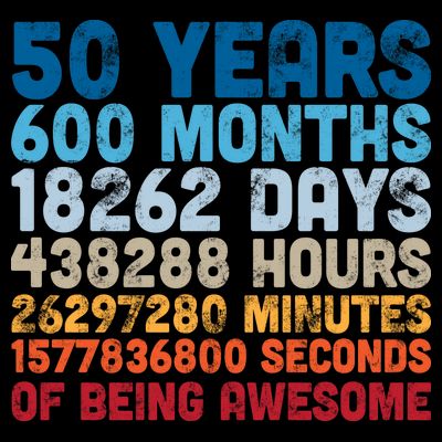 50 Years Months Days Hours Minutes Seconds Of Being Awesome T-Shirt