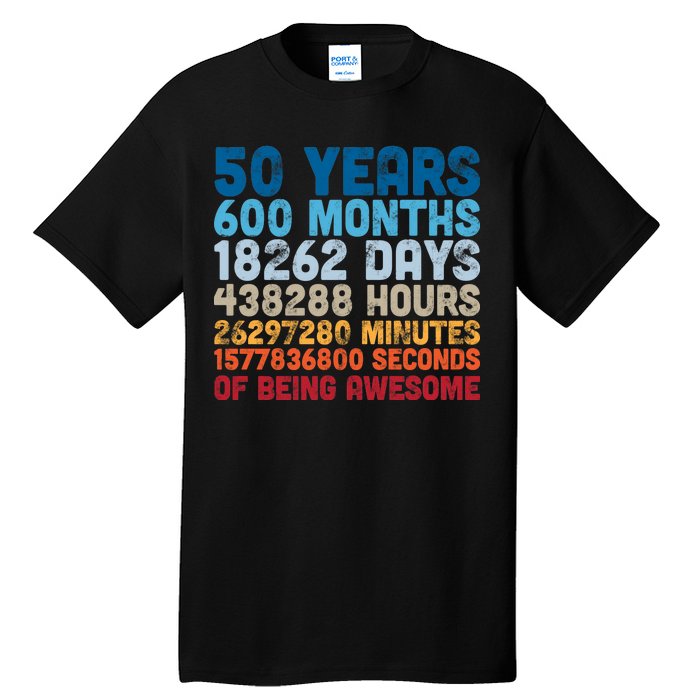 50 Years Months Days Hours Minutes Seconds Of Being Awesome Tall T-Shirt