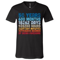 50 Years Months Days Hours Minutes Seconds Of Being Awesome V-Neck T-Shirt