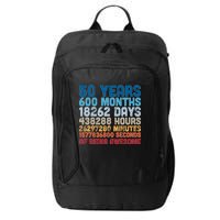 50 Years Months Days Hours Minutes Seconds Of Being Awesome City Backpack