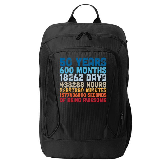 50 Years Months Days Hours Minutes Seconds Of Being Awesome City Backpack