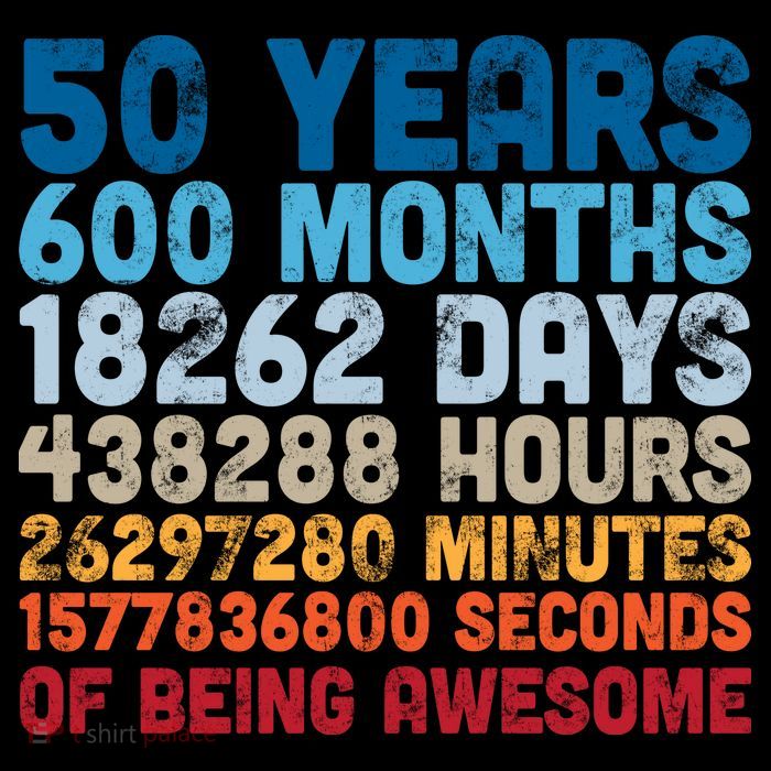 50 Years Months Days Hours Minutes Seconds Of Being Awesome Button