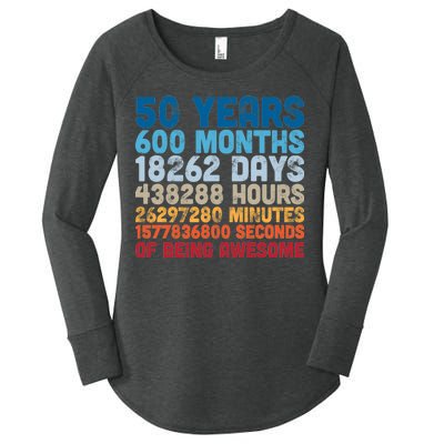 50 Years Months Days Hours Minutes Seconds Of Being Awesome Women's Perfect Tri Tunic Long Sleeve Shirt