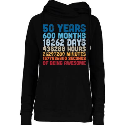 50 Years Months Days Hours Minutes Seconds Of Being Awesome Womens Funnel Neck Pullover Hood