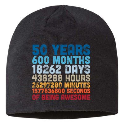 50 Years Months Days Hours Minutes Seconds Of Being Awesome Sustainable Beanie