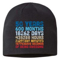 50 Years Months Days Hours Minutes Seconds Of Being Awesome Sustainable Beanie