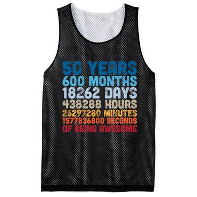 50 Years Months Days Hours Minutes Seconds Of Being Awesome Mesh Reversible Basketball Jersey Tank