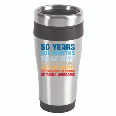 50 Years Months Days Hours Minutes Seconds Of Being Awesome 16oz Travel Tumbler