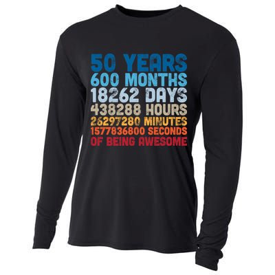 50 Years Months Days Hours Minutes Seconds Of Being Awesome Cooling Performance Long Sleeve Crew
