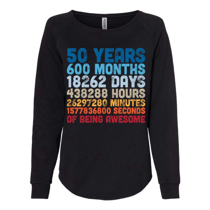 50 Years Months Days Hours Minutes Seconds Of Being Awesome Womens California Wash Sweatshirt