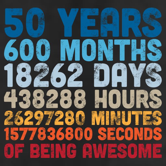 50 Years Months Days Hours Minutes Seconds Of Being Awesome 25L Jumbo Tote
