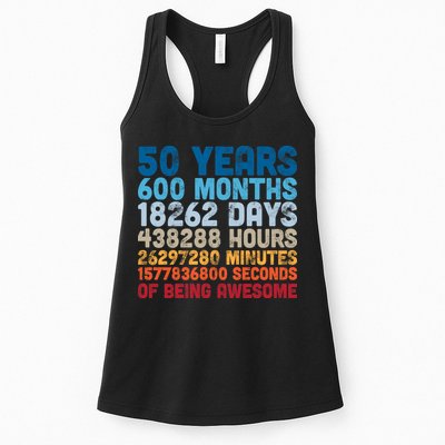 50 Years Months Days Hours Minutes Seconds Of Being Awesome Womens Tank Top
