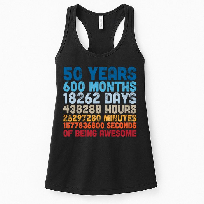 50 Years Months Days Hours Minutes Seconds Of Being Awesome Womens Tank Top