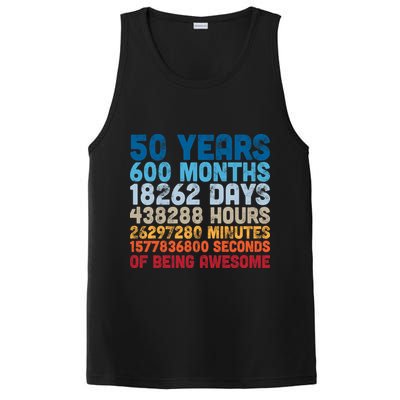 50 Years Months Days Hours Minutes Seconds Of Being Awesome PosiCharge Competitor Tank