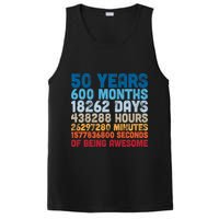 50 Years Months Days Hours Minutes Seconds Of Being Awesome PosiCharge Competitor Tank