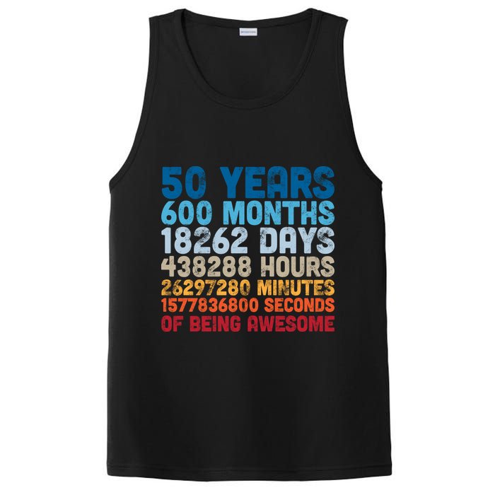 50 Years Months Days Hours Minutes Seconds Of Being Awesome PosiCharge Competitor Tank