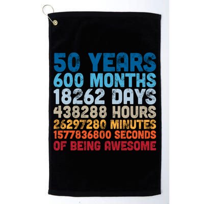 50 Years Months Days Hours Minutes Seconds Of Being Awesome Golf Towel