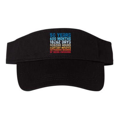 50 Years Months Days Hours Minutes Seconds Of Being Awesome Valucap Bio-Washed Visor