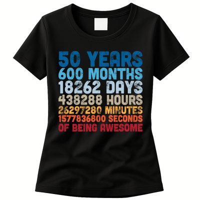 50 Years Months Days Hours Minutes Seconds Of Being Awesome Womens T-Shirt