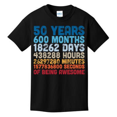 50 Years Months Days Hours Minutes Seconds Of Being Awesome Kids T-Shirt