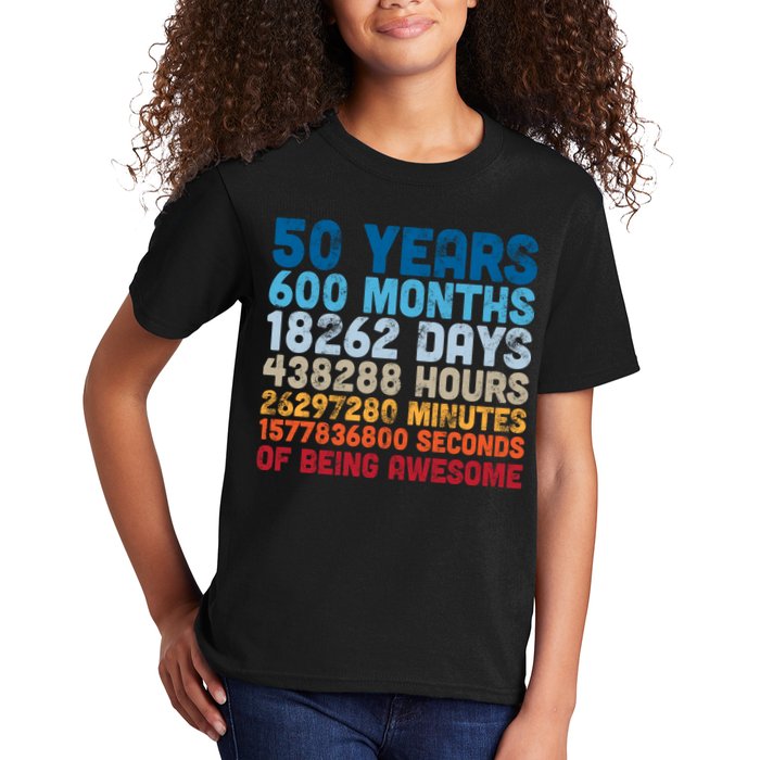 50 Years Months Days Hours Minutes Seconds Of Being Awesome Kids T-Shirt