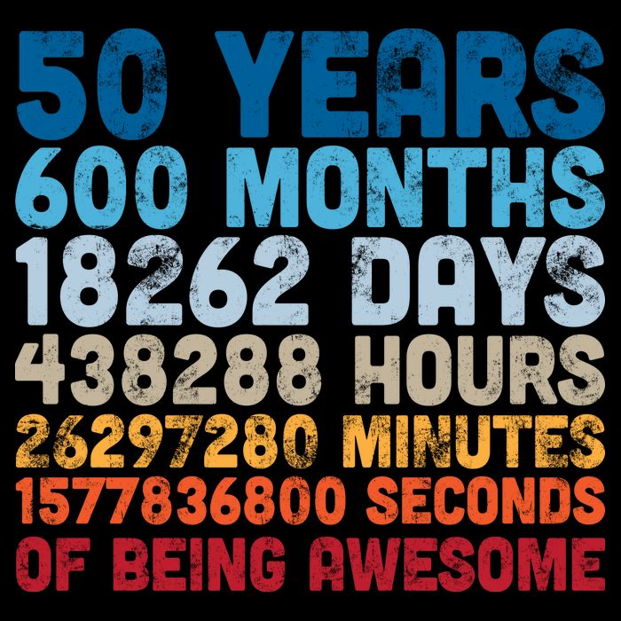 50 Years Months Days Hours Minutes Seconds Of Being Awesome Kids T-Shirt