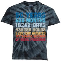 50 Years Months Days Hours Minutes Seconds Of Being Awesome Kids Tie-Dye T-Shirt