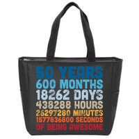 50 Years Months Days Hours Minutes Seconds Of Being Awesome Zip Tote Bag