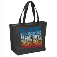 50 Years Months Days Hours Minutes Seconds Of Being Awesome Zip Tote Bag