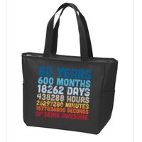 50 Years Months Days Hours Minutes Seconds Of Being Awesome Zip Tote Bag