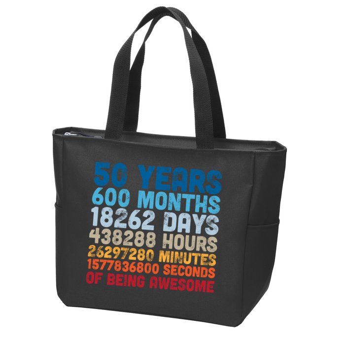 50 Years Months Days Hours Minutes Seconds Of Being Awesome Zip Tote Bag